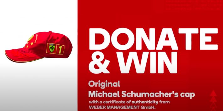 Оголошено збір на дрон та розіграш кепки Міхаеля Шумахера з автографом